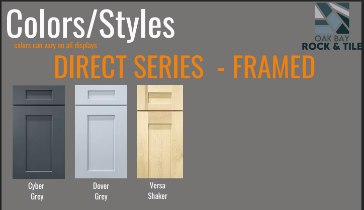 Direct Series framed cabinetry colours and styles