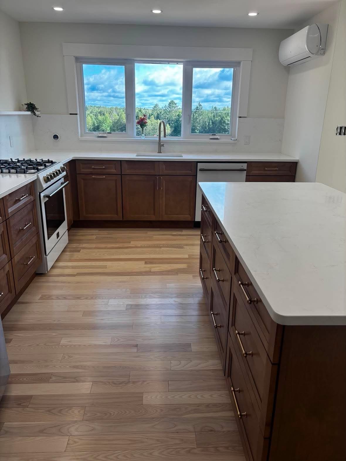 Bright Kitchen with Custom Stone Countertops — Oak Bay Rock & Tile