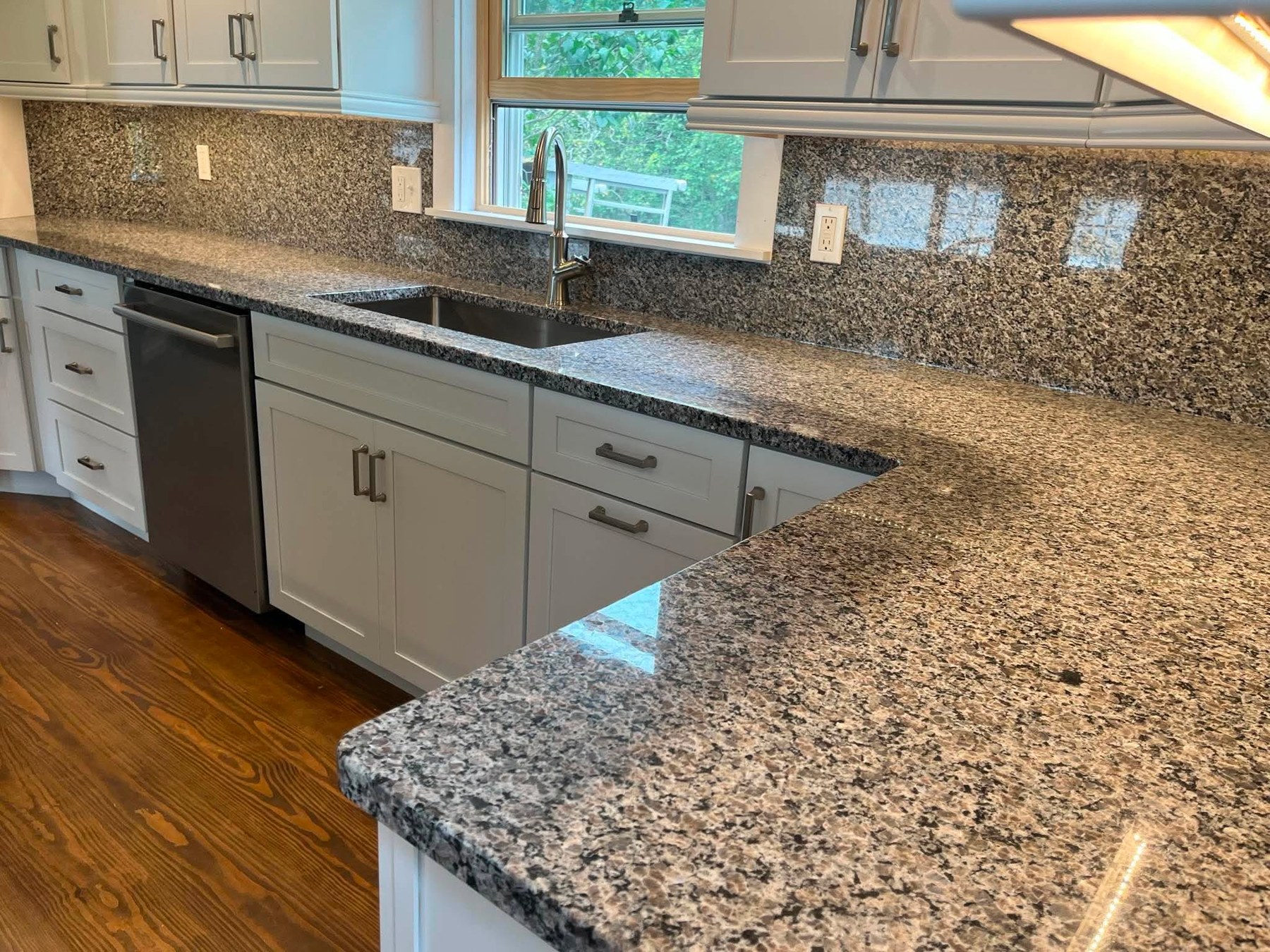 Stone Countertops with Full-Height Backsplash — Oak Bay Rock & Tile