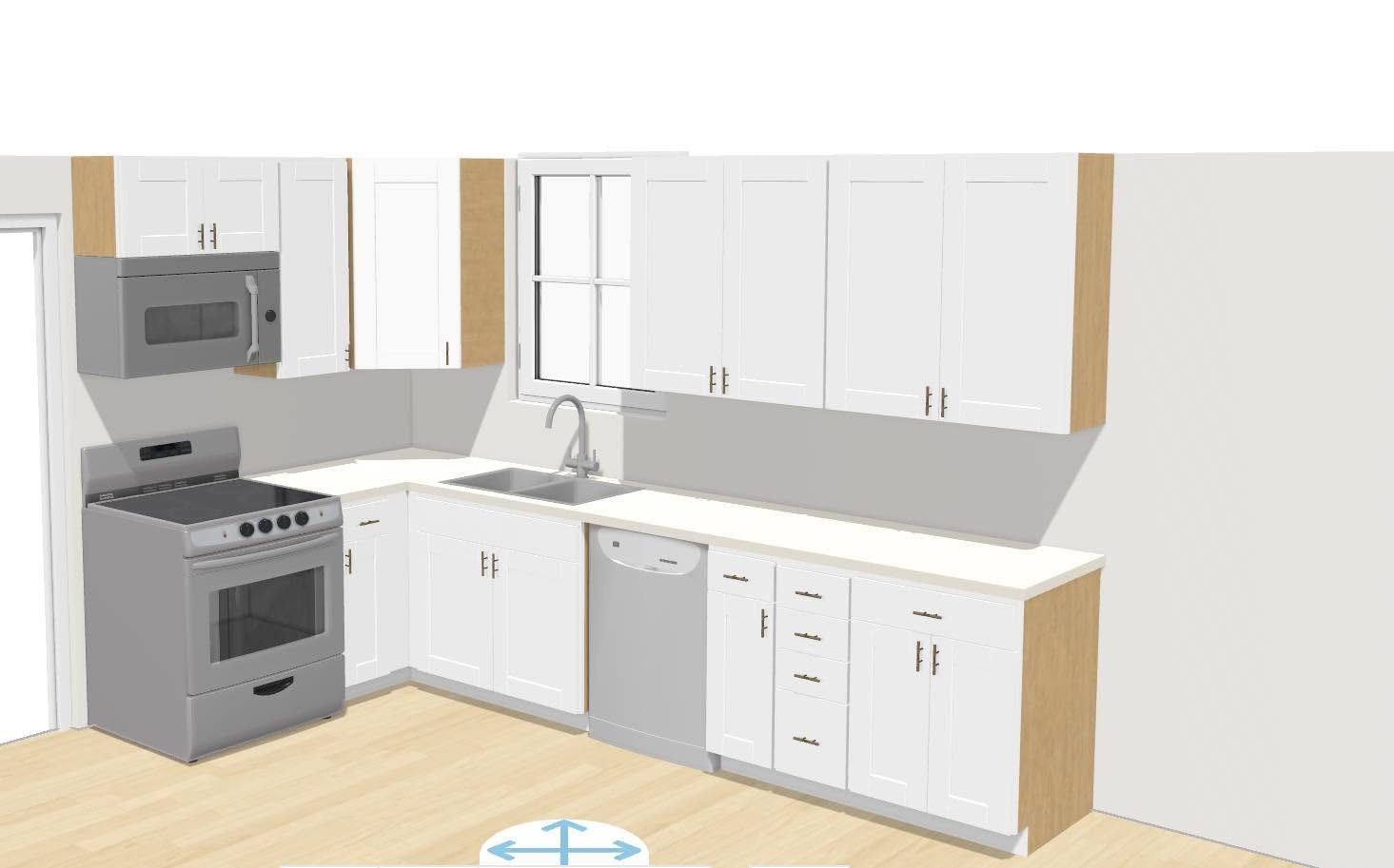 Planning concept for the kitchen renovation.